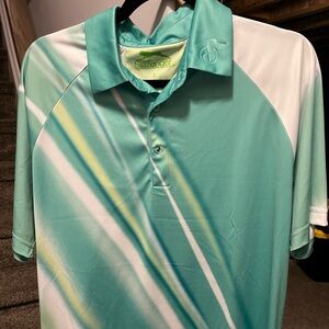 Slazenger Men's Mint Green and Whit Performance Polo